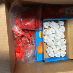 “MARRY ME” Light Up Letters, 72 Heart-shaped Tea Lights, Red Synthetic Rose Petals, And Red Balloons