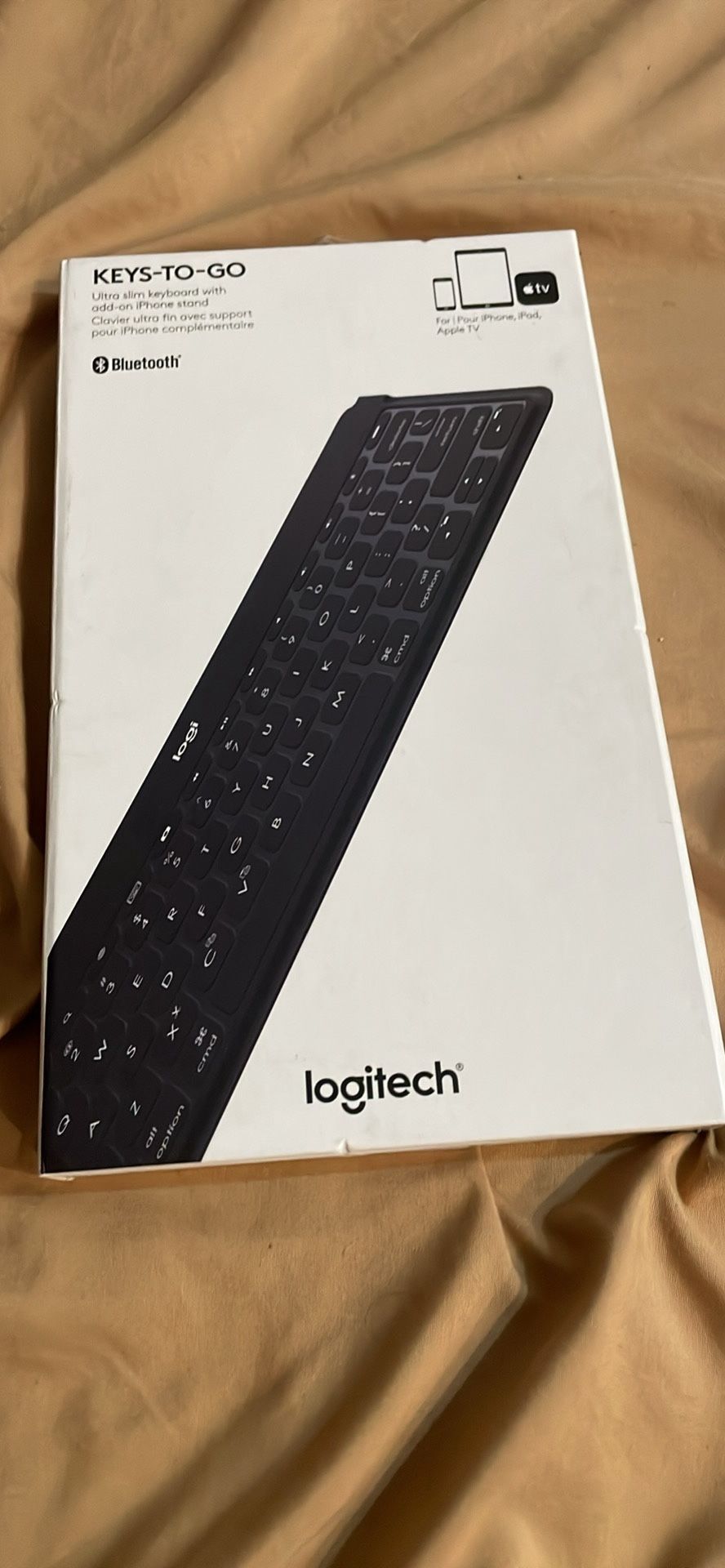 Logitech Keys-To-Go Super-Slim and Super-Light Bluetooth Keyboard for iPhone, iPad, and Apple TV, Black