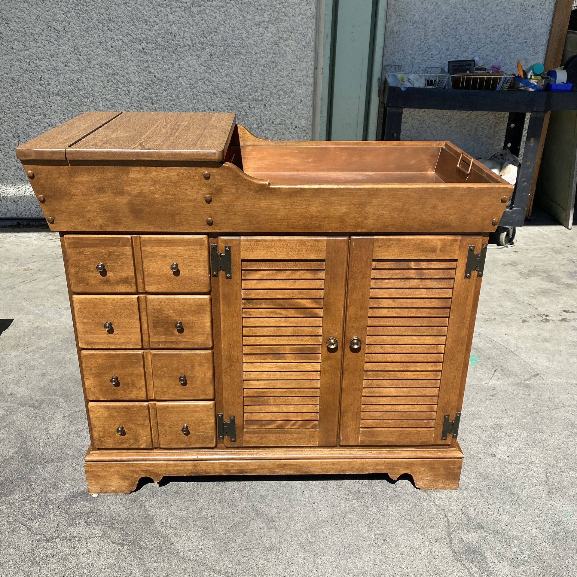 Vintage Ethan Allen Heirloom Collection Dry Sink W/Copper Tray