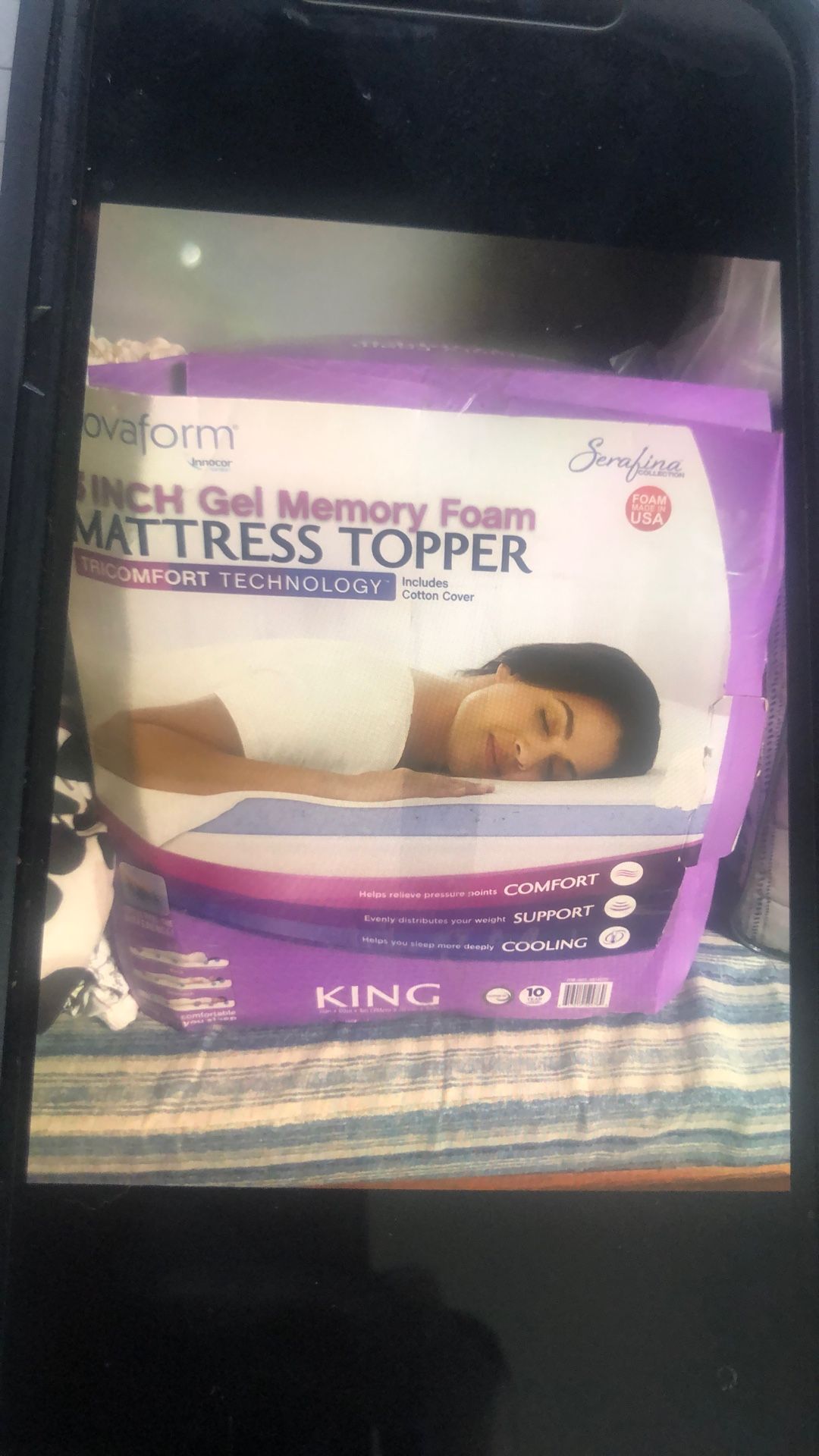 6 Inch Gel Memory Foam Topper King