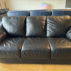 Black Leather Sleeper Sofa