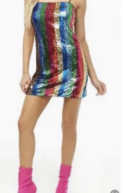 Sequence Many Multicolor Dress New Small Strechy