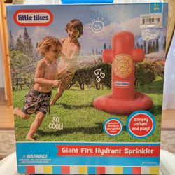 Little Tikes Giant Fire Hydrant Sprinkler 48 Inch Tall Working Fire Hose Red NEW