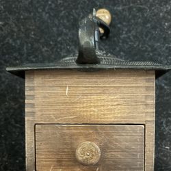 Antique Vintage Woodcroftery Walnut And Cast-Iron Coffee Grinder.