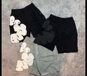 Grey denim tear shorts