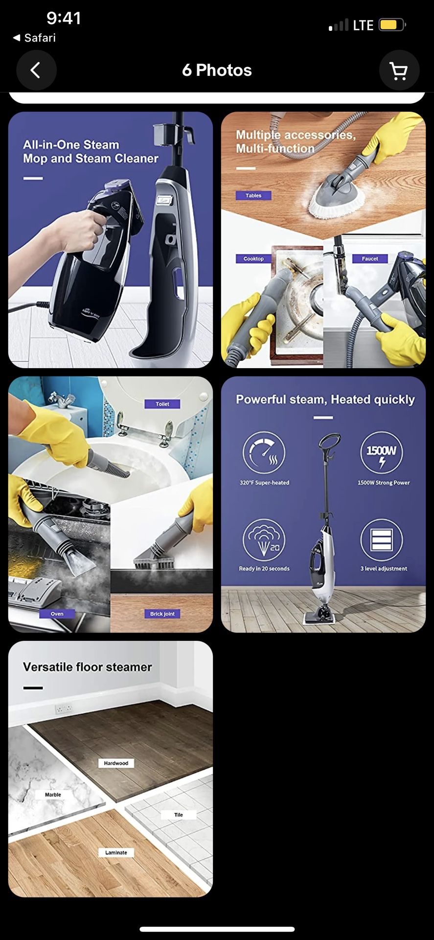 Light 'N' Easy Steam Mop Cleaner with Detachable Handheld Unit Floor Steamer New