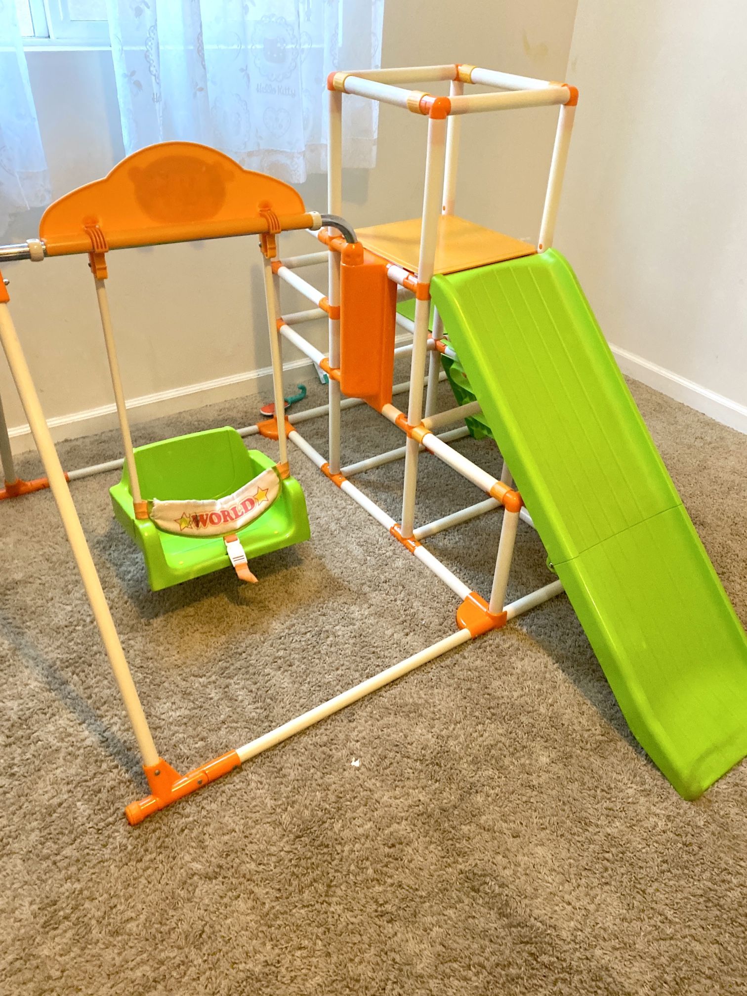 Foldable Indoor Play Gym Swing And Slide Age2-5