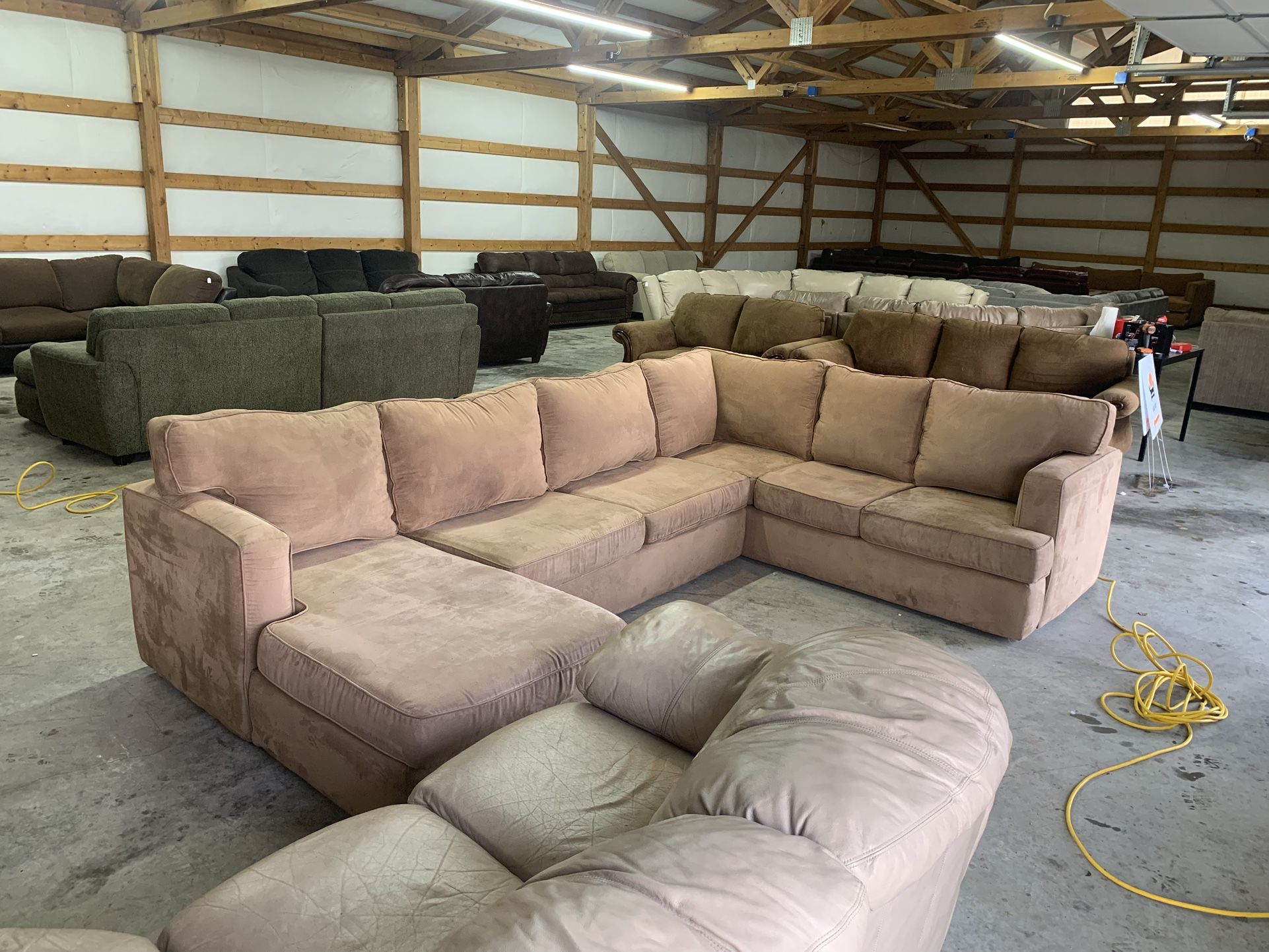 Biege Wrap Around Sectional Couch “WE DELIVER”