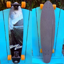 Vintage Sector 9 Big Wave Complete Longboard Skateboard 8” x 34” Gullwing Trucks