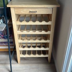 Wine Rack 25 Bottles With Top Drawer Wood