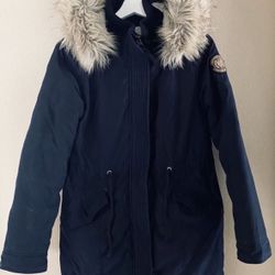 Abercrombie And Fitch Women Sherpa Lined Military Parka Coat