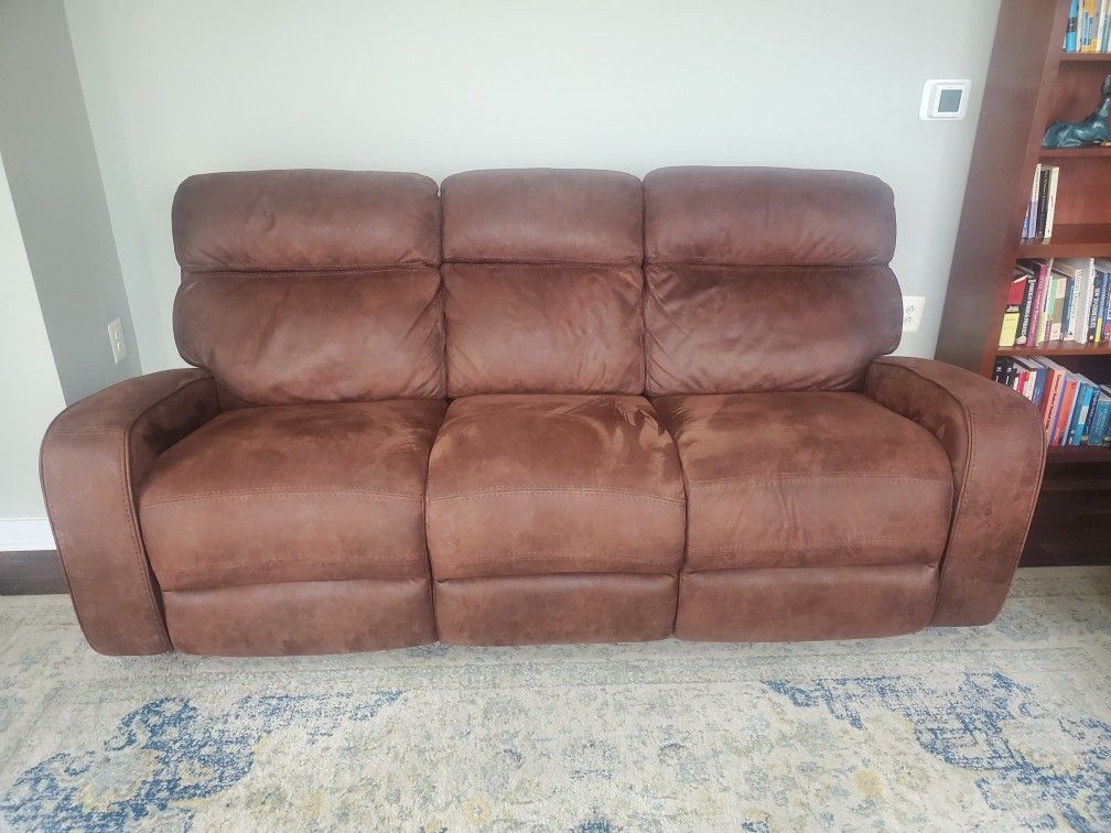 Power Reclining Micro-fiber/suede Sofa