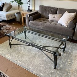 Full Iron And Glass Coffee Table