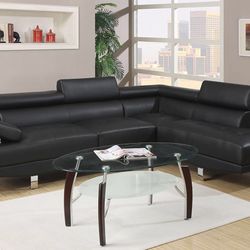Faux Leather Sectional (available In Black & White)
