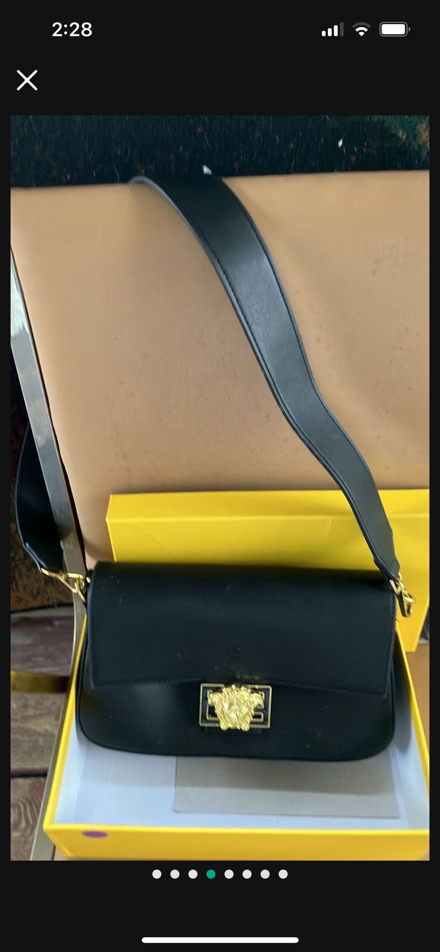 Black Shoulder Bag Faux Leather