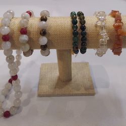 LOT'S NATURAL STONE BRACELETS & ONE NECKLACE - BRACELET SET. ( PRICES $20 & UP )  🤎 PRICES ARE INDIVIDUALLY LISTED ON THE DESCRIPTION!!