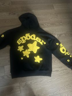 Sp5der Hoodie Black And Yellow Small 