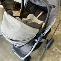 Chicco Bravo 3-in-1 Trio Travel System, Bravo Quick-Fold Stroller with KeyFit 30 Infant Car Seat