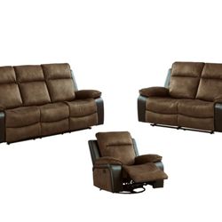 Woodsway Reclining Sofa Set 3 PCS

