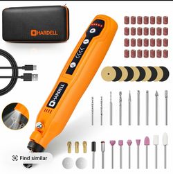 HARDELL Cordless Mini Rotary Tool Kit Mini Electric Engraving Tool DIY Crafts Set with LED Light USB Type-C Rechargeable Power Tool for Sanding Polish