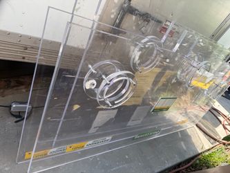 "Bulletproof Acrylic Transaction Shields / Check Cashing Security Windows."