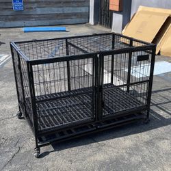 43” Large Heavy-Duty Dog Cage, Foldable, And Stackable Up To 3 - Tiers (New) 📦 