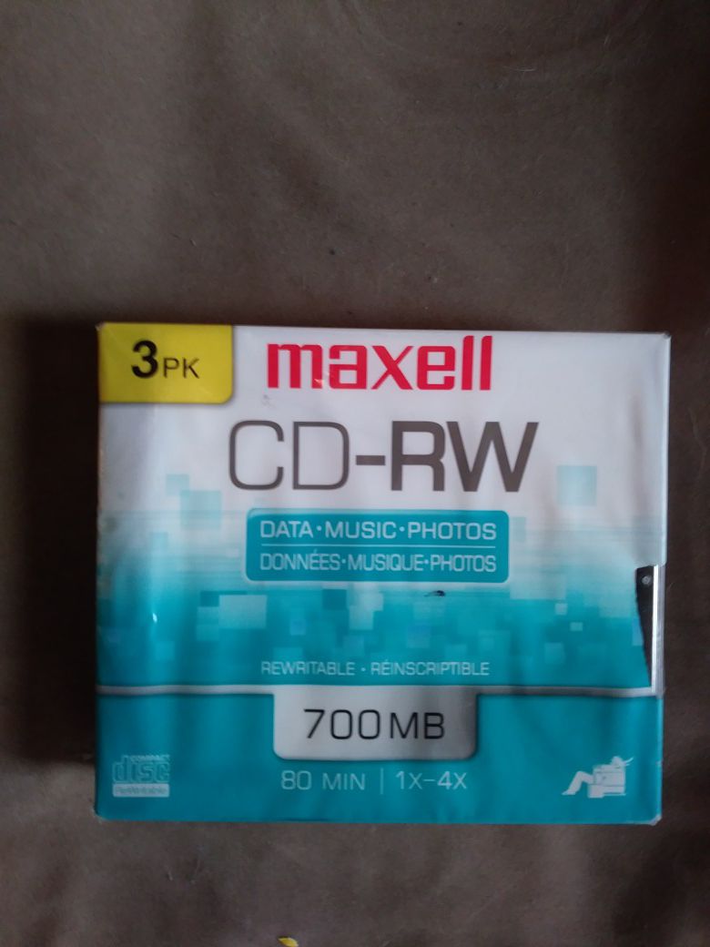 Maxell CD-RW 700 MB Rewritable Discs, 1x-4x, 80 min