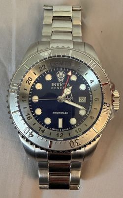 Invicta Reserve Hydromax 16959 Blue GMT Quartz Diver Watch 52mm with Original Box