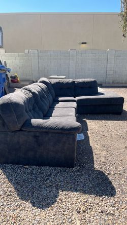 Large Gray Sectional Sofa with Chaise