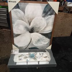 Beautiful Picture And Hook Rack That Match Each Other Perfectly