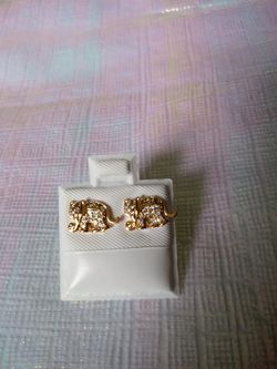 Elephant earrings for kids , Gold plate