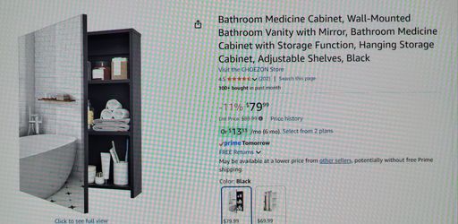 Fully Assembled Wall Mounted Medicine Cabinet Vanity With Mirror