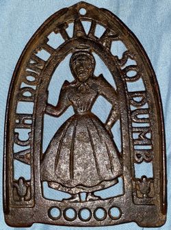 Antique Cast Iron Trivet 1952 ACH Dont Talk So Dumb (READ DESC)