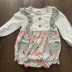 Girls Long Sleeve Romper Shirt Size 12 Months #8