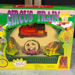 Vintage Circus Train Battery Operated Toy Set Lord Howards In Box