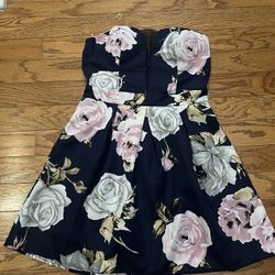 Strapless Floral Dress