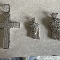 Real 925 Silver Pendents (Cz) Diamonds