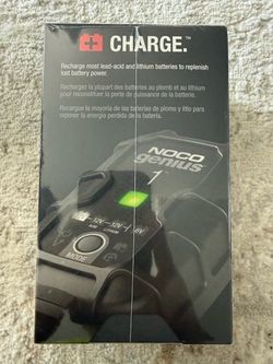 NOCO GENIUS1: Cargador de batería inteligente 1A 6V/12V - Mantenedor automático, cargador de goteo y desulfatador con protección contra sobrecarga y c