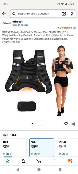 Weighted Vest for Women Men, 8lb/12lb/16lb/20lb Weighted Running Vest with Reflective Stripe, Detachable Phone Pouch for Workout, Walking, Strength Tr