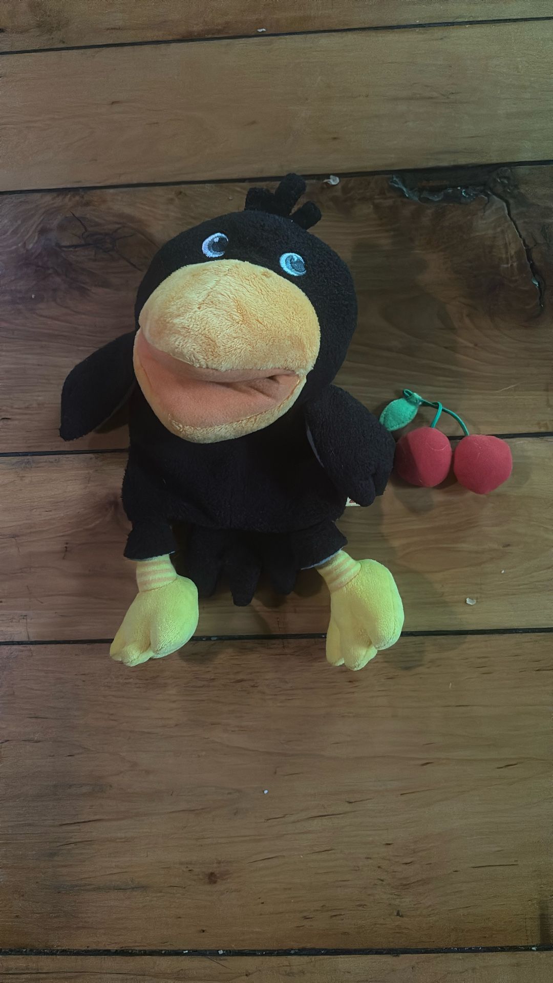 Crow Puppet With Cherries