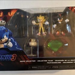 Sonic Hedgehog 3 Agent Stone,Shadow,Master Emerald,Super Sonic & Burrito 5pc set