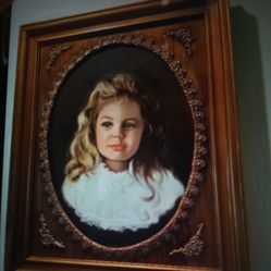 Canvas painting wood frame perfect vintage