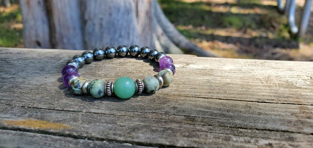 Handmade Gemstone Bracelet //PROSPERITY & CALMING