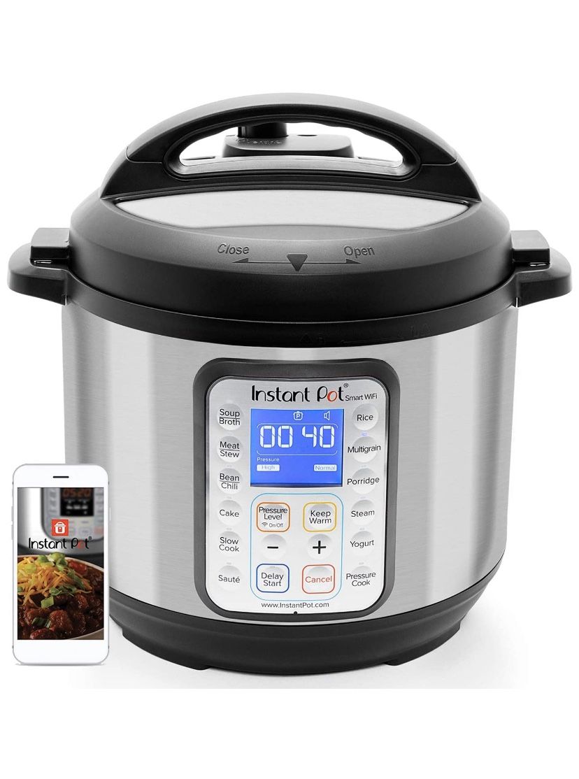 Instant Pot Smart WiFi 8-in-1 Electric Pressure Cooker, Slow Cooker, Rice Cooker, Steamer, Saute, Yogurt Maker, Cake Maker, and Warmer, 6 Quart, 13 O