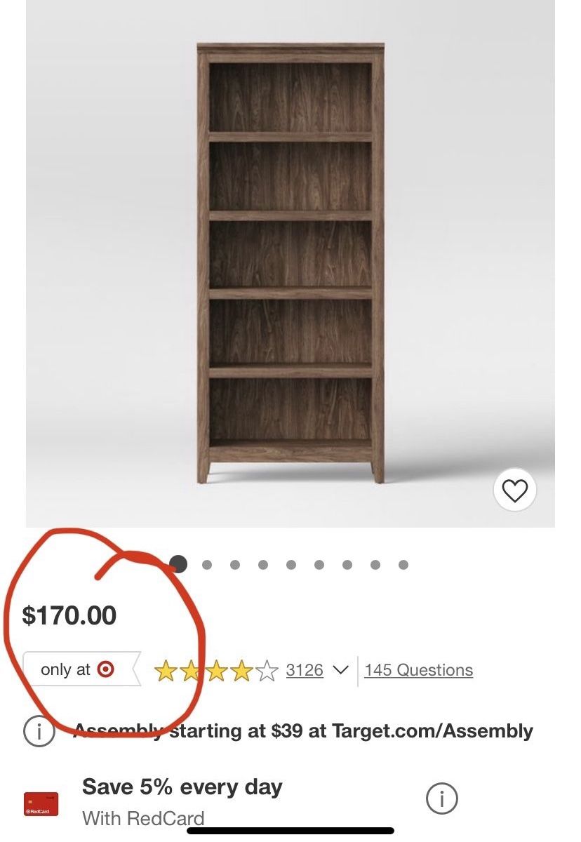 72 Carson Shelf Bookcase Threshold™
