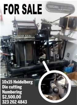 Heidelberg 10x15 Letterpress Printing Press – Die Cutting & Numbering