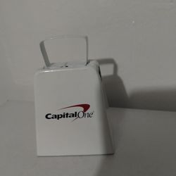 CAPITAL ONE BANK WHITE METAL COW BELL 4"×2.5"×1.7" -  Z999