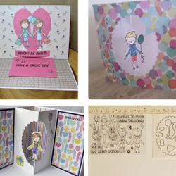 CUTE Name Brand Twirling Effect Front/Back Stamps/Dies