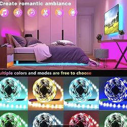 New In Box Led strip Lights 100ft(2Rolls Of 50ft)5050Color Changing With Remote And App Control RGB Strip For Room Home Party Decoration