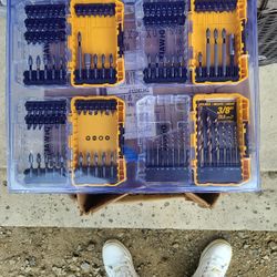 DEWALT 110-piece Tough Grip Combination Set, which includes a variety of screwdriver bits and drill bits